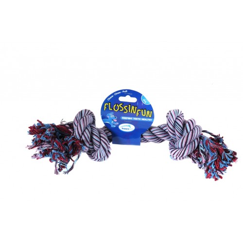 Σχοινί με 2 Κόμπους για Υγιή Δόντια "Flossing Fun Keeping Teeth Healthy" της Happy Pet