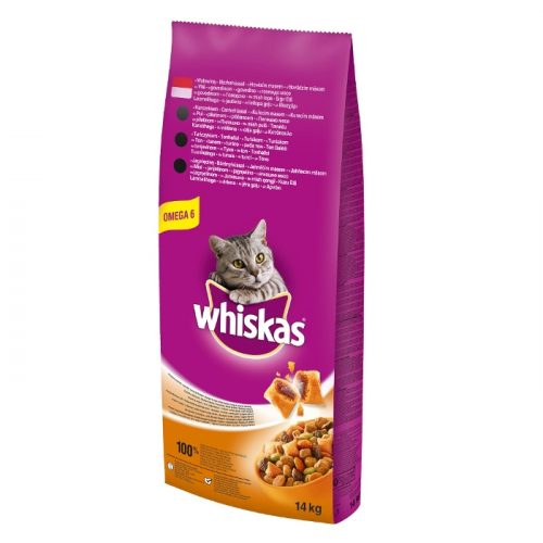 Ξηρά τροφή για ενήλικες γάτες της Whiskas - Μοσχάρι 14Kg