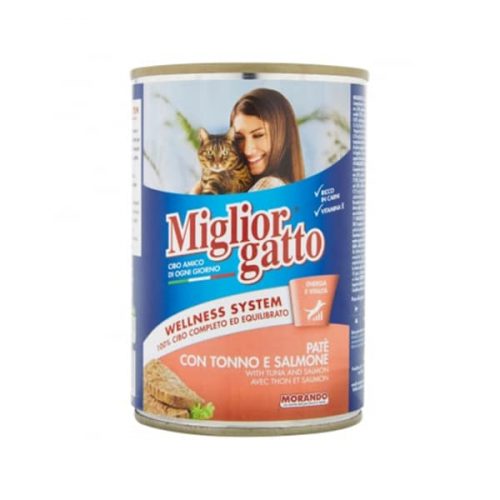 Miglior Gatto 400gr Πατέ Κονσέρβα Γάτας με Τόνο & Σολομό
