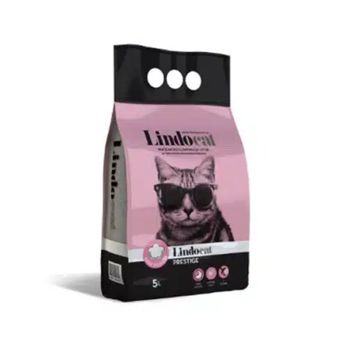Αμμος για Γάτες Λευκός Μπετονίτης LindoCat 5 Λίτρα με Αρωμα Πούδρας