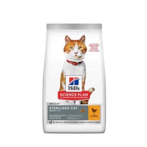 Hill's Science Plan Adult Sterilised Cat Με Κοτόπουλο 1.5Kg +3€Δώρο +3Φακελάκια 85grΔΩΡΟ