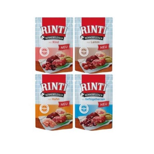 Rinti Kennerfleisch 400gr Mit Geflugelherzen Υγρή Τροφή για Σκύλους Κοτόπουλο Χωρίς Δημητριακά