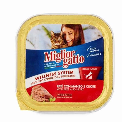 Miglior Gatto 100gr Πατέ Τροφή για Γάτες με Μοσχάρι