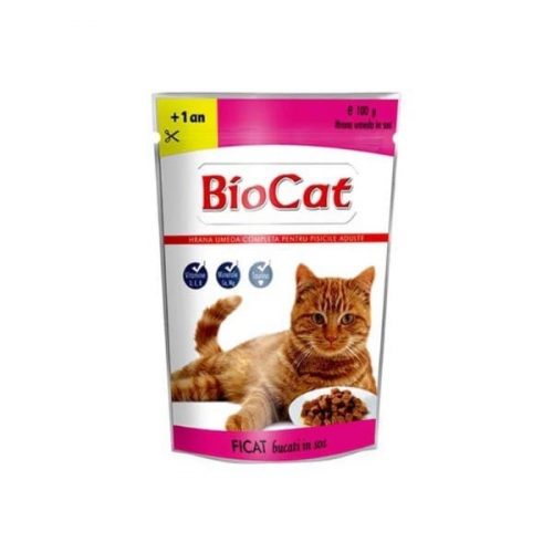 BioCat Ficat Adult 100gr Φακελάκι για Γάτες με Συκώτι και Κρέας
