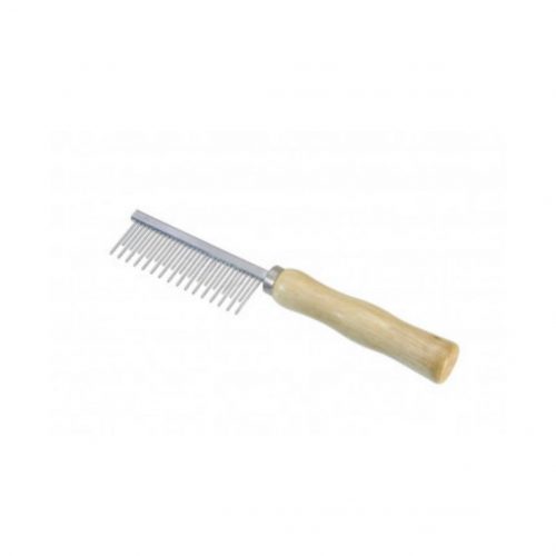 Camon Χτένα για Σκύλους με Ξύλινη Χειρολαβή Chrome Plated Comb 32 Teeth Asymmetrically