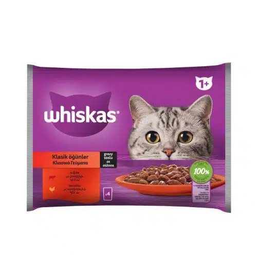 Whiskas Φακελάκια για Γάτες με Μοσχάρι σε Σάλτσα 4x100gr