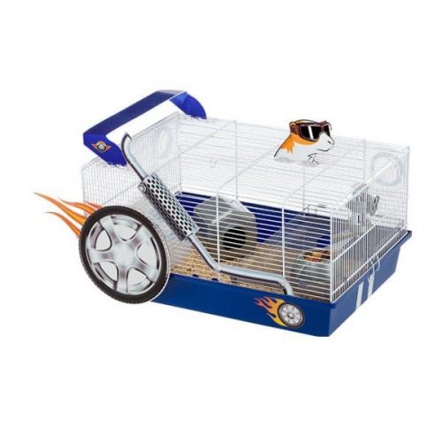 Ferplast Cage Dragster Κλουβί για Χάμστερ με Διακοσμητικά Αυτοκόλλητα 50x35xh25 cm
