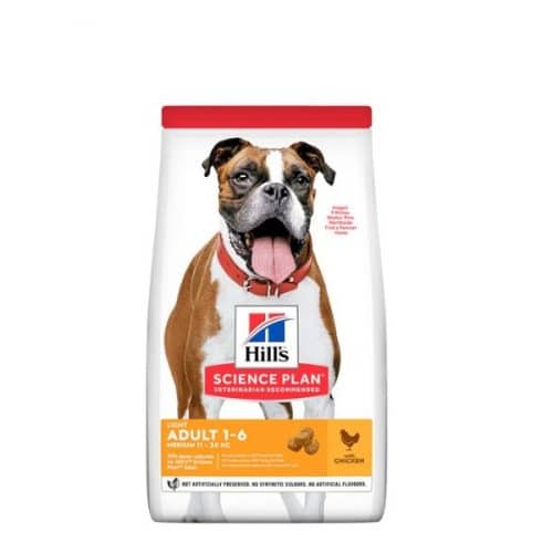 Hill's Science Plan Adult Medium Light 11kg + 3kg ΔΩΡΟ Ξηρά Τροφή για Σκύλους με Κοτόπουλο