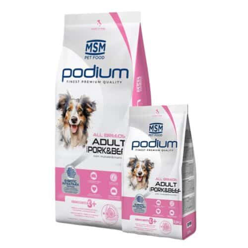 Podium All Breeds Ξηρά Τροφή για Ενήλικους Σκύλους με Μοσχάρι - Χοιρινό 14kg