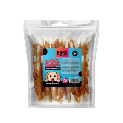 Dog Snacks Bubu 500gr Chicken Wraps Sticks για Σκύλους με Γεύση Κοτόπουλο